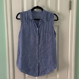 Lilly Pulitzer 100% Linen Sleeveless Button up